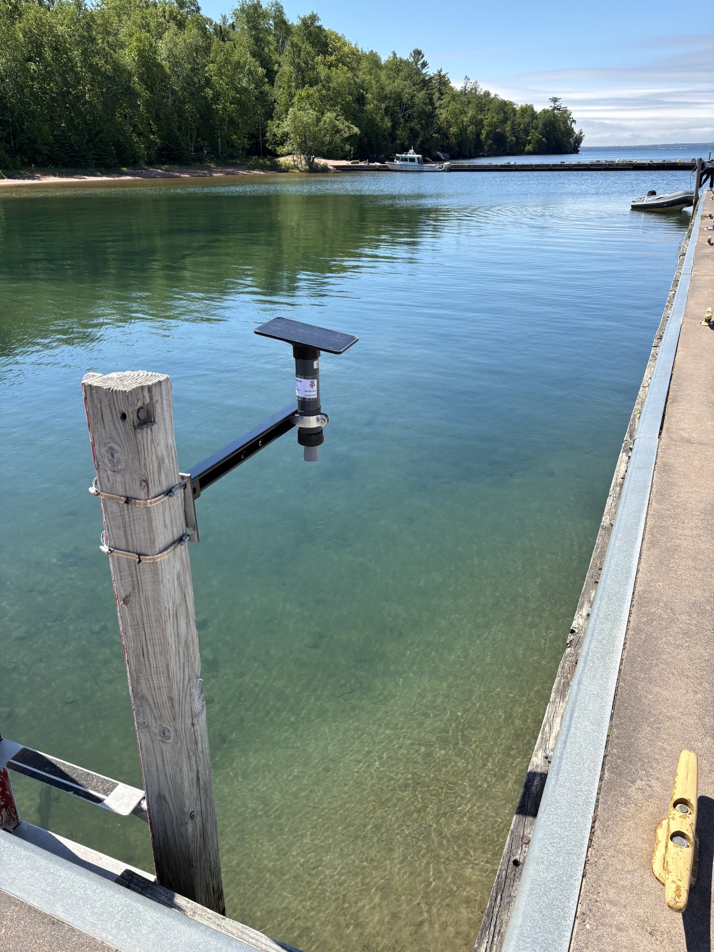 Installed Hohonu water-level sensor at Stockton Island